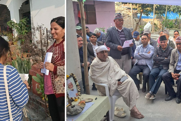 शोकका बीच चुनावी यात्राः उम्मेदवार कोराभित्र, घरदैलोमा छोरीहरू